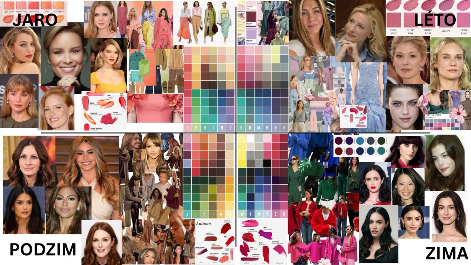 Moodboard barevné typologie — odstíny, které Patricii sluší