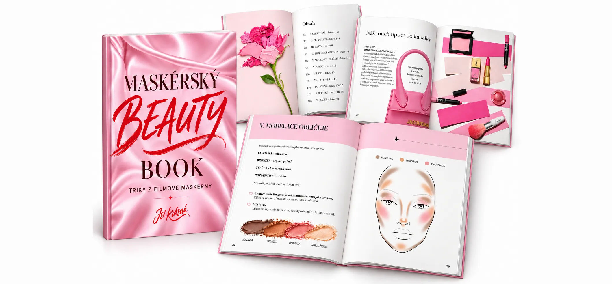 Kniha Maskérský Beauty Book v rukou
